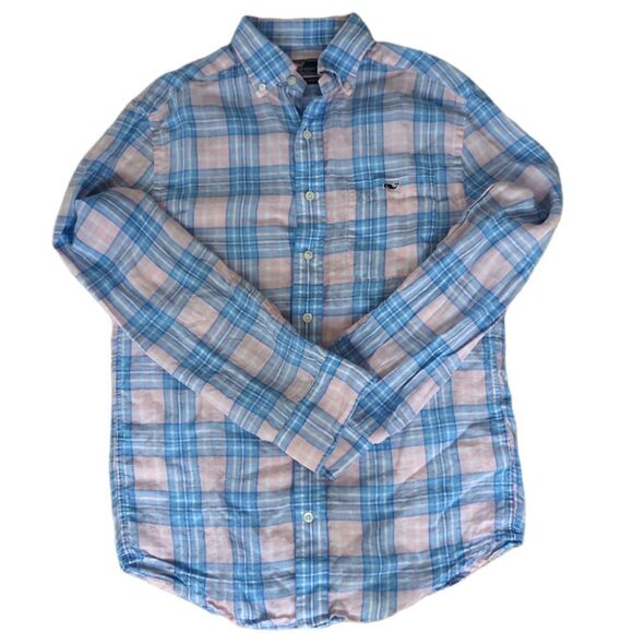 Vineyard Vines Linen Button Down Tucker Shirt - Picture 1 of 6